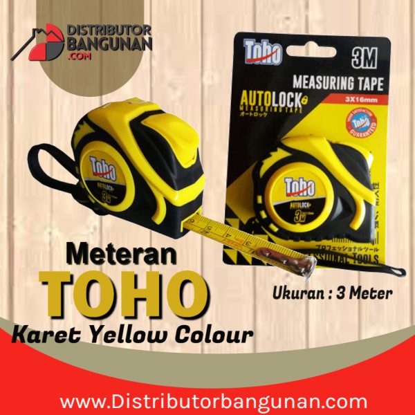 Meteran 3M Karet Yellow Colour "TOHO" (148)